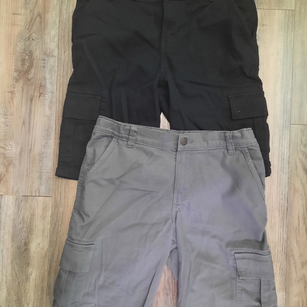 Kids Cargo Shorts - Black and Gray